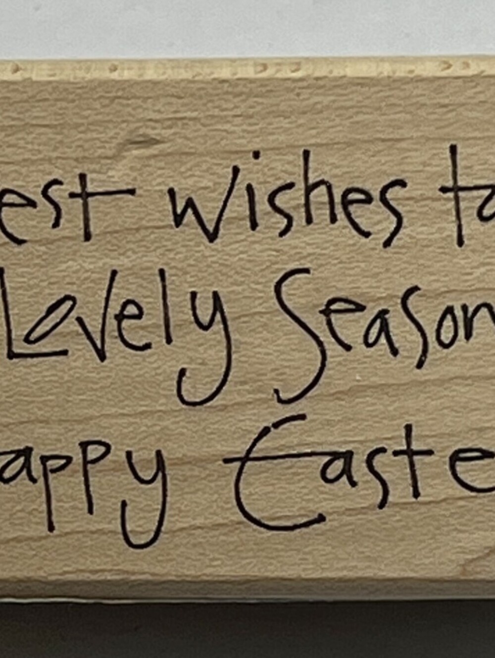 Warmest Wishes Happy Easter Sentiment Wood Mounted Rubber Stamp Card Making - Picture 1 of 2